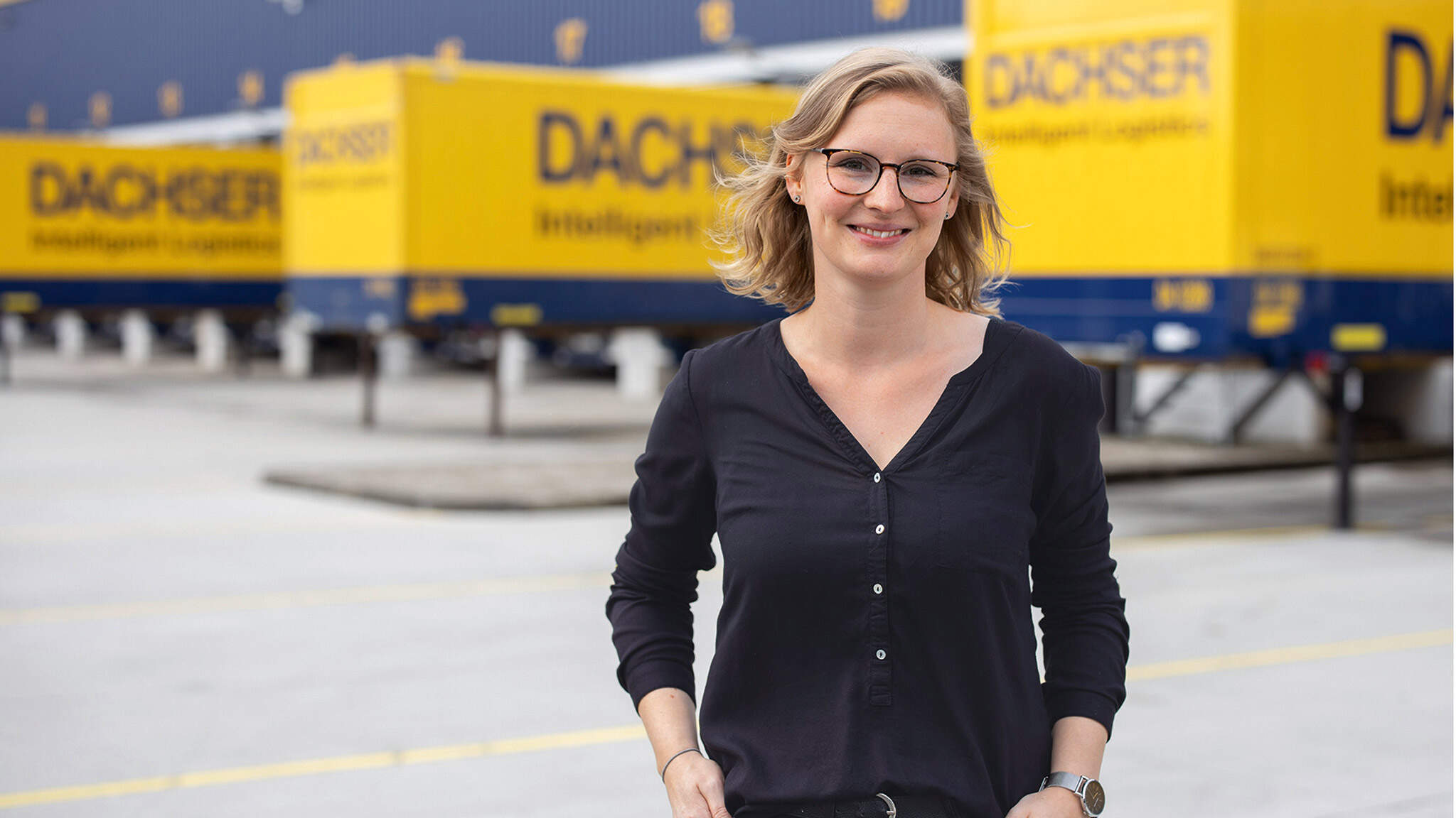 Anna Baierl se sent chez elle dans la logistique. (Photo : Sebastian Grenzing)