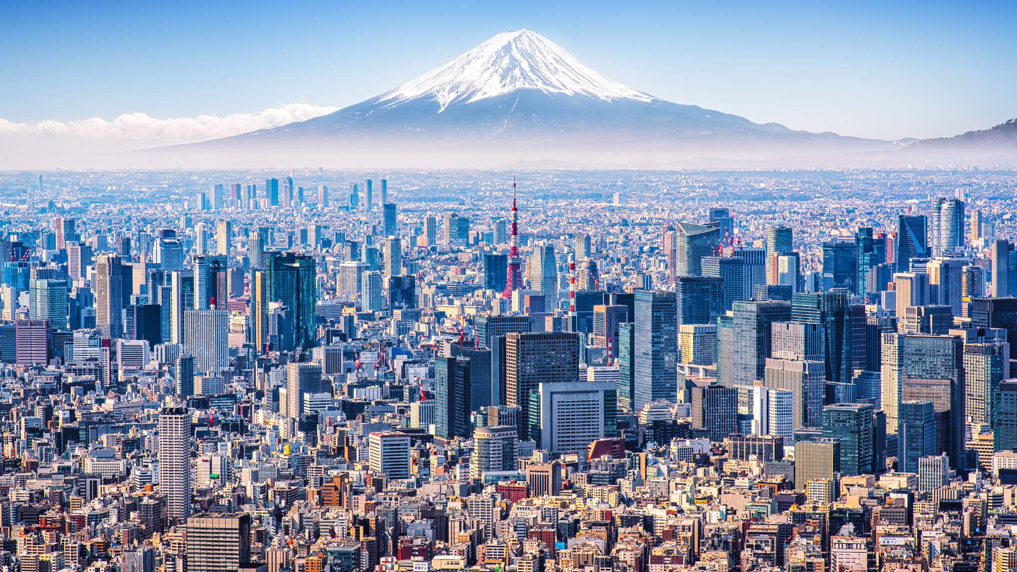Tokyo, la métropole économique au pied du Mont Fuji.
