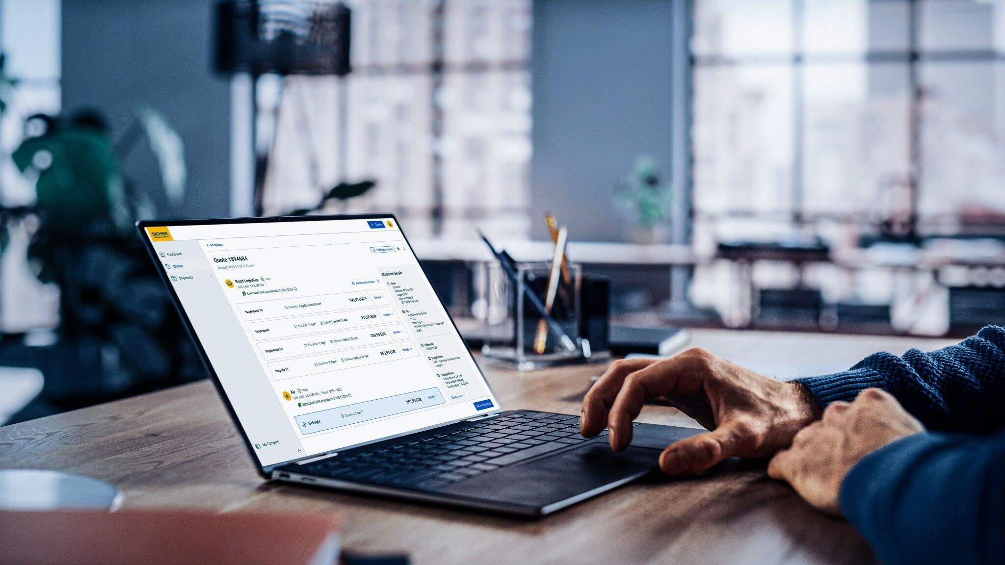 La DACHSER platform offre une solution numérique centralisée pour la gestion de l’ensemble des commandes.