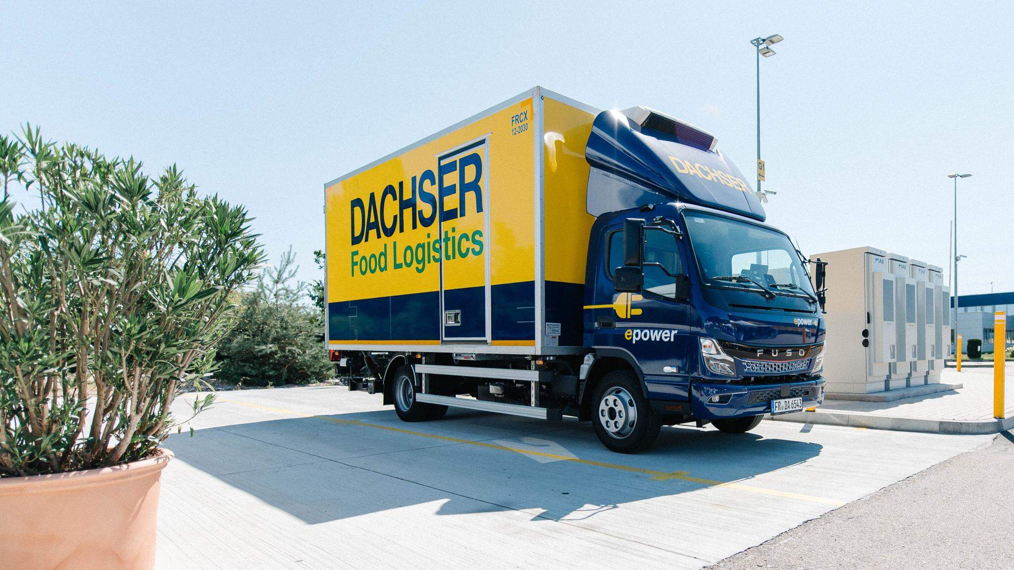 Camion enti&egrave;rement &eacute;lectrique pour DACHSER Food Logistics, &agrave; Freiburg. / Photo : Johannes Meger
 