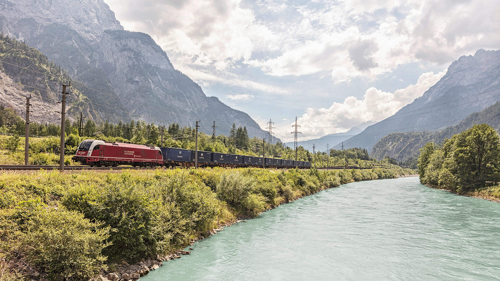 En route pour les marchés internationaux : le train de Kaindl.